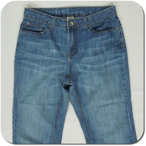 MERONA Cuffed Ankle Jeans size 10 Womens Mid Rise Medium Wash